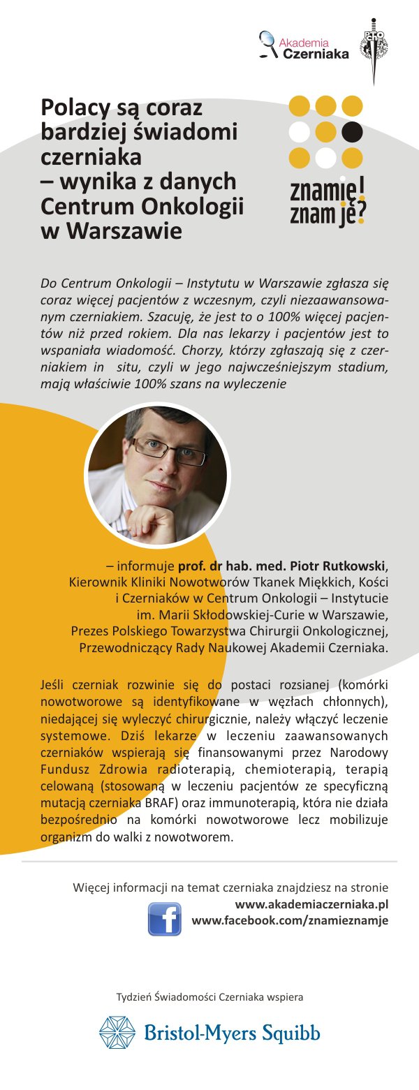 Polacy są coraz bardziej świadomi czerniaka 